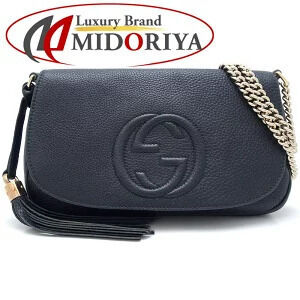 GUCCI Soho Disco Shoulder Bag Leather Black